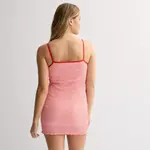 Мини-платье из жатого трикотажа для девушек So, цвет tan gingham - фото 2