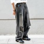 Джинсы Unisex MIND ERROR, постиранные черные - фото 9