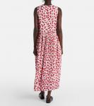 Платье миди с цветочным принтом и плиссе Jil Sander, Raspberry Cream - фото 3