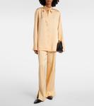 Атласная блузка с бантом Jil Sander, Agate - фото 2