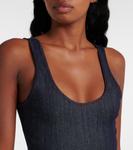 Джинсовый боди Alaïa, Bleu Fonce - фото 5