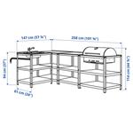Кухонная раковина ut/chrcl барбекю, на открытом воздухе GRILLSKÄR IKEA, 258x147 см, цвет steel - фото 8