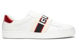 Кроссовки stripe leather sneaker 'white red black' Gucci, черный - фото 2