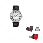 TISSOT Часы Carson Elite Series Quartz Movement Men's Watch Watch 40mm Silver Dial Leather Strap - фото