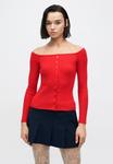Топ Abercrombie & Fitch BUTTON, Red - фото 4