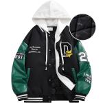 Бейсбольная куртка унисекс Doraemon, Черный/Зеленый - фото 3