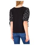 Топ CeCe Embroidered Balloon Sleeve Knit Top, Rich Black - фото 2