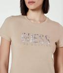 Футболка женская Guess Jeans со стразами, бежевый - фото 4