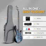 Бас-гитара Glarry GIB на 4 струны Full Size с пьезозвукоснимателями SS - Синяя - фото 9