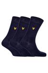 Три пары синих носков Lyle & Scott, синий - фото
