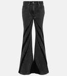 Расклешенные джинсы со средней посадкой и защипами Dion Lee, черный - фото