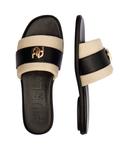 Кожаные парусиновые тапочки Furla, черный - фото 4