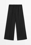 Брюки Massimo Dutti WIDE-LEG ELASTICATED, Black - фото 6