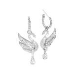 Лебедь кристалл серьги Swarovski - фото 5