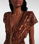 Платье Zola с пайетками Jenny Packham, бронзовый - фото 4