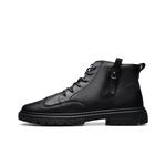 Ботинки Short Martin мужские черные PARDASAUL, утепленные с коричневым флисом - фото 2