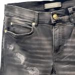 Серые джинсы VERSACE с вышитым логотипом и эффектом стрейч - фото 4