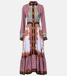 Шелковое платье макси с принтом Сан-Пьетро La DoubleJ, Mariposa Placée - фото