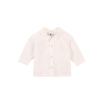 Топ PETIT BATEAU Regular fit Button Up, экрю - фото