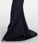 Платье Мелины из крепа с декором Safiyaa, Midnight Navy With Multi-Blues - фото 6