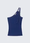 Топ с одним плечом Weekday, Royal Blue - фото 4