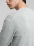 Хлопковый пуловер с вышивкой R Replay, цвет Melange Gray - фото 5