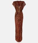 Платье Zola с пайетками Jenny Packham, бронзовый - фото