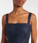 Льняной топ Corbiere Faithfull, темно-синий - фото 4