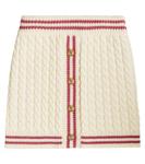 Юбка шерстяной вязки косами Balmain, нейтральный - фото