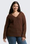 Джемпер TOM TAILOR Jumper, Dark Pecan Brown Melange/Dark Brown - фото