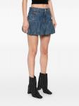 Coperni джинсовая юбка мини со сборками, синий - фото 3