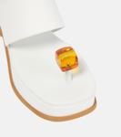 Кожаные сандалии Dries Van Noten, белый - фото 6