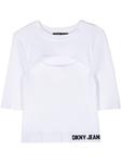 DKNY топ в рубчик с вырезами, белый - фото