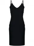 Платье мини с V-образным вырезом JIL SANDER, черный - фото