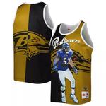 Мужская майка Mitchell & Ness Ray Lewis черного/золотого цвета с рисунком Baltimore Ravens Retired Player - фото 4