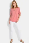 Aus weicher basic tshirt Goldner, Coral - фото 2