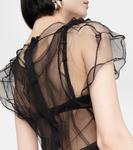 Топ из сетки с оборками Acne Studios, черный - фото 6