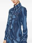 PUCCI джинсовая рубашка с принтом Marmo, синий - фото 3