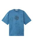 Футболка с принтом логотипа Stone Island, синий - фото