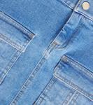 Юбка-карго из денима Chloé Kids, Bleach - фото 3