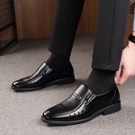 Мужские черные туфли Shanpijiang с ажурными вставками - фото 7