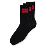 Носки HUGO Rib Label 10267340 3 pairs, черный - фото 2