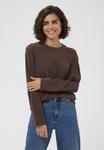 Топ Kaffe KAelena T-Shirt, Chocolate Brown/Dark Brown - фото