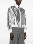 Black Comme Des Garçons бомбер с эффектом металлик, серебристый - фото 4
