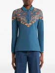 Рубашка поло с принтом пейсли ETRO, синий - фото 2