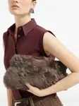 Клатч Wavy из овчины Brunello Cucinelli, коричневый - фото 2