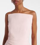 Поясное платье миди из крепа Safiyaa, Pale Pink - фото 4