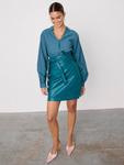 Мини-юбка Jaspre из искусственной кожи Never Fully Dressed, Teal - фото 5