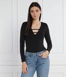 Боди женское Guess Jeans с вырезом, черный - фото 3