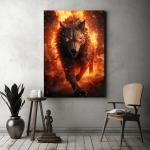 Картина на холсте Hustling Sharks Fire Wolf III, оранжевый - фото 3